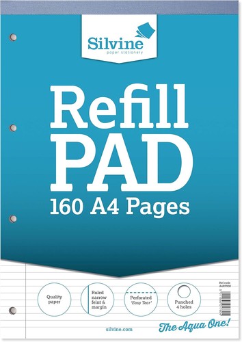 Silvine refill pad narrow - a4,